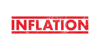 Vector illustration of the word Inflation in the red ink stamp