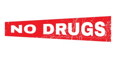 Abstract red rubber stamp with the text no drugs written on it