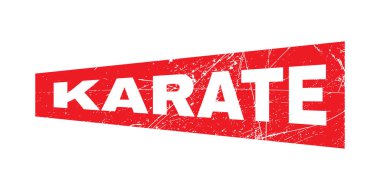 karate red stamp, martial art vector graphic