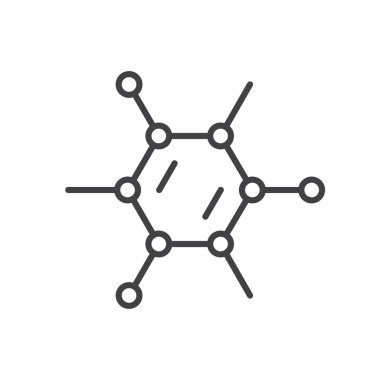 Chemical molecular structure line icon. Vector graphic
