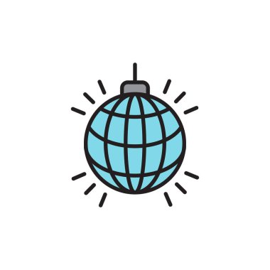 Disco ball icon, filled color version, vector graphic