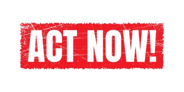 Grunge rubber stamp with text Act Now, vector illustration