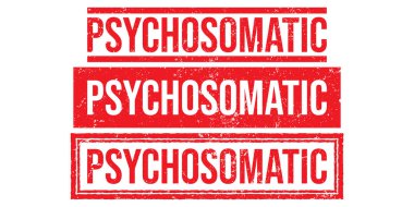 Psychosomatic. Red Rubber Stamp. vector graphic, grunge