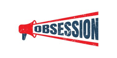 megaphone Obsession Rubber Stamp red grunge texture vector