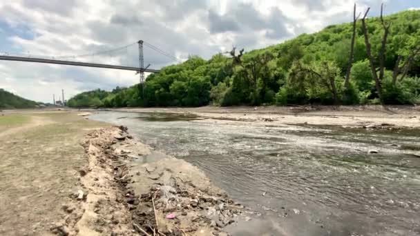 Ruisseau Sur Point Tarir Sécheresse Ruisseau Changement Climatique Crise Climatique — Video