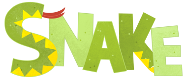 Beyaz arka planda yılan olan çizgi film sahnesinde çocuklar için hayvan resimleme işareti var.