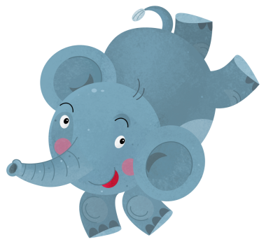 çizgi film sahne seyir ve gülümseyen - çocuklar için resimde beyaz arka plan üzerinde fil ile