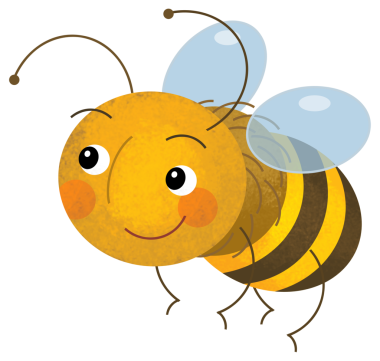 Mutlu uçan ve çalışan arıların olduğu çizgi film sahnesi çocuklar için beyaz arkaplanda izole edilmiş.