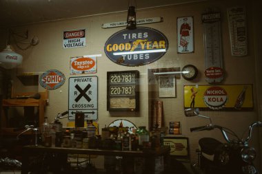 Vintage signs at The Southern Churn, Bristol, Virginia clipart