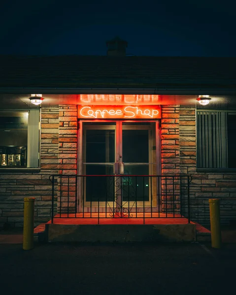 Coffee Shop Neon Skylt Beltway Motel Halethorpe Maryland — Stockfoto