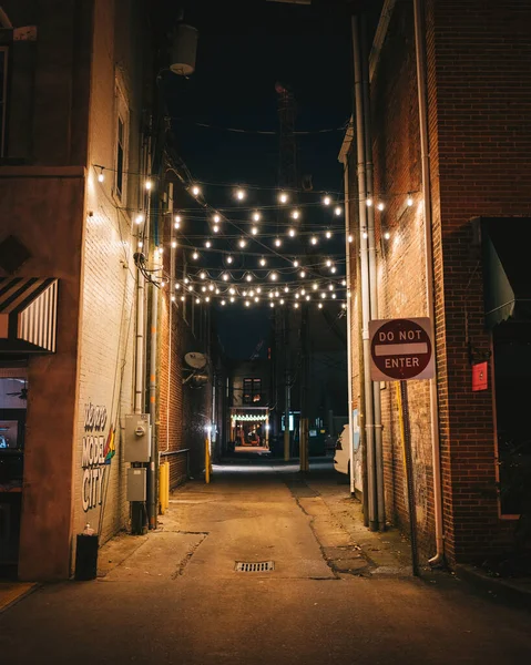 Luzes Corda Noite Kingsport Tennessee — Fotografia de Stock