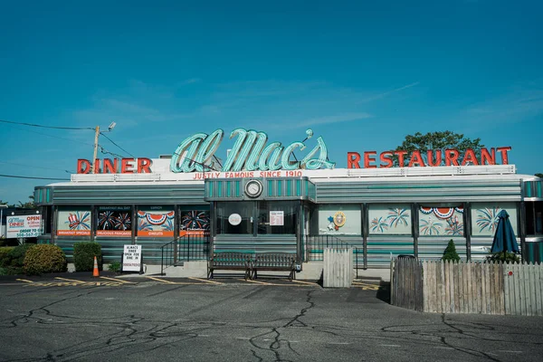 Panneau Vintage Macs Diner Fall River Massachusetts — Photo