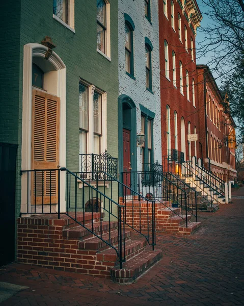 Historic Brick Row Houses Frederick Maryland — Stock Photo, Image