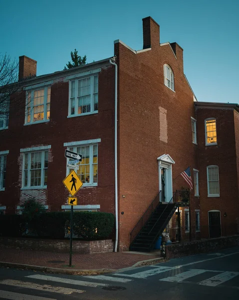 Historic Brick Row Houses Frederick Maryland — Stock Photo, Image