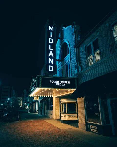 Midland Theatre Vintage Sign Newark Ohio — Foto de Stock