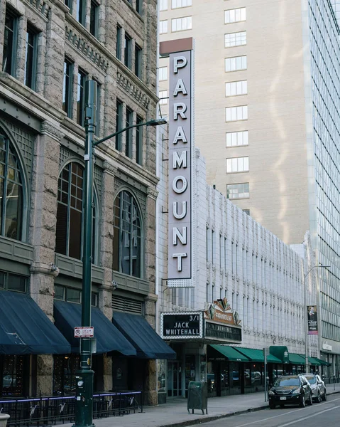Teatr Paramount Vintage Znak Denver Kolorado — Zdjęcie stockowe