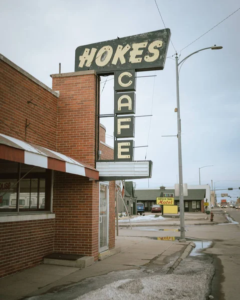 Hoes Cafeヴィンテージサイン オガララ ネブラスカ — ストック写真