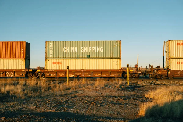 中国航运铁路车辆 新墨西哥州 — 图库照片