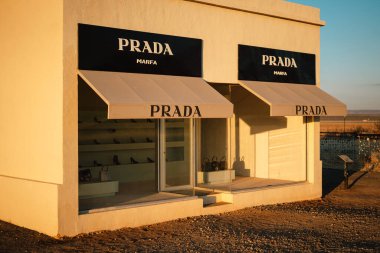 Prada Marfa at sunrise, Valentine, Texas clipart