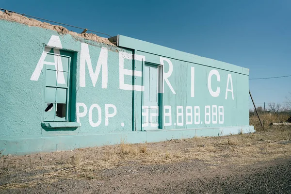 America Population Mural Marfa Texas — Stock Photo, Image
