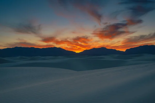 Pohled Západ Slunce Národním Parku White Sands Nové Mexiko — Stock fotografie