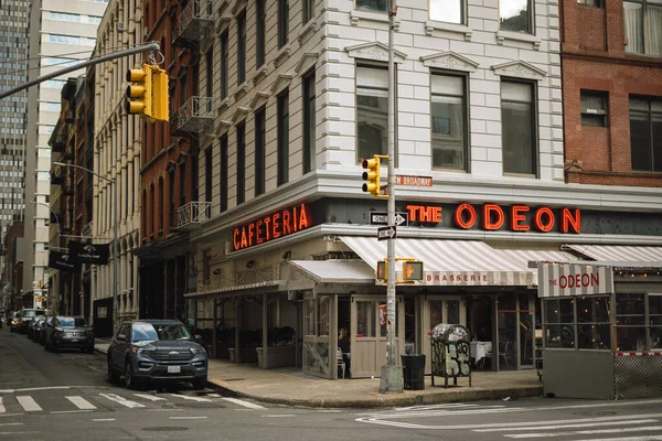 Винтажный Знак Одеона Трибеке Манхэттен Нью Йорк — стоковое фото