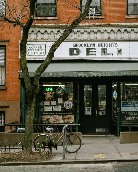 Brooklyn Heights Deli Rocznik Znak Brooklyn Nowy Jork — Zdjęcie stockowe