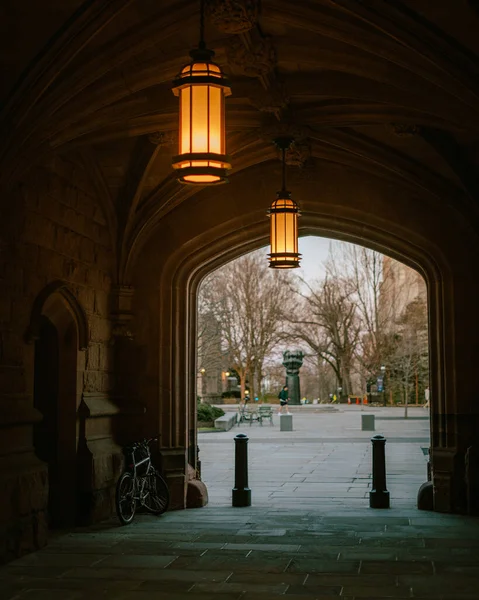 新泽西州普林斯顿大学East Pyne Hall拱门 — 图库照片
