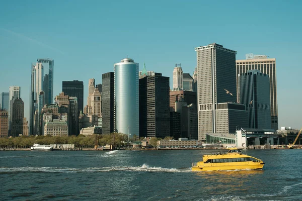 Pohled Dolní Manhattan Staten Island Ferry Staten Island New York — Stock fotografie