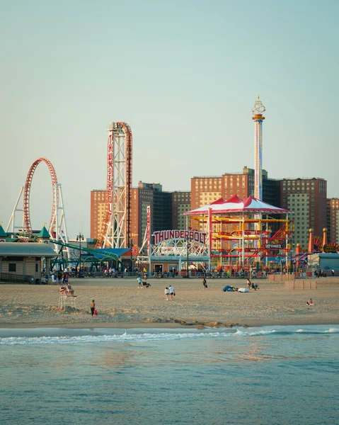 Vista Praia Coney Island Brooklyn Nova Iorque — Fotografia de Stock
