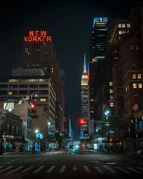 New Yorker Hotel 34Th Street Noite Manhattan Nova Iorque — Fotografia de Stock