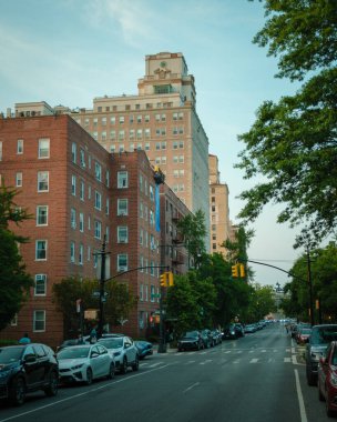 Park Slope, Brooklyn, New York 'taki Prospect Park West boyunca binalar