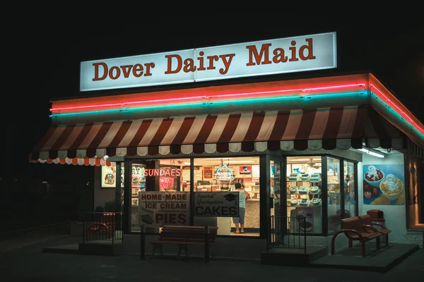 Tienda Vintage Dover Dairy Maid Por Noche Dover Nueva Jersey — Foto de Stock