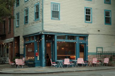 Vinegar Hill 'deki restoran, Brooklyn, New York