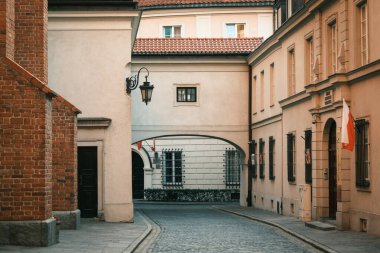 Polonya 'nın Varşova şehrinde sokak sahnesi