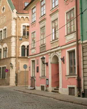 Letonya 'nın Riga şehrinde sokak sahnesi
