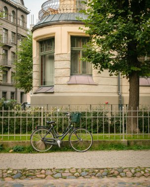 Riga, Letonya 'da bir bisiklet.