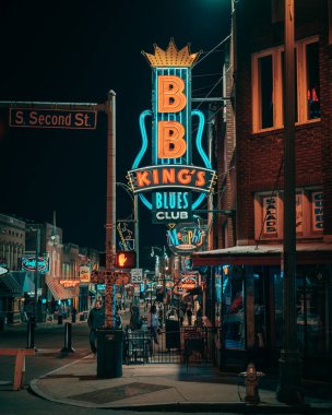 B.B. Geceleri Memphis, Tennessee 'de Kings Blues Club vintage tabelası