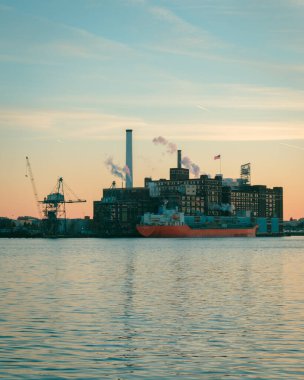 Fells Point, Baltimore, Maryland 'de gün batımı manzarası