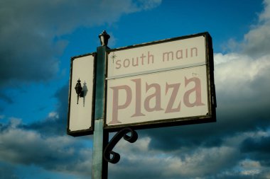 South Main Plaza vintage sign, Wilkes-Barre, Pennsylvania clipart