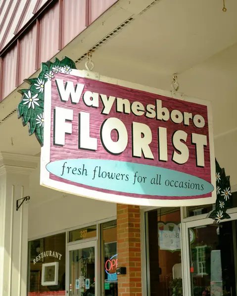 Waynesboro Květinářství Vinobraní Znamení Waynesboro Virginia Stock Obrázky