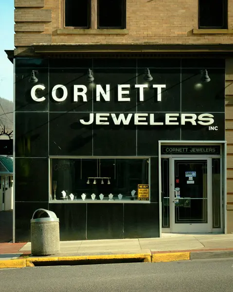 Cartel Vintage Cornett Jewelers Marion Virginia Imágenes De Stock Sin Royalties Gratis