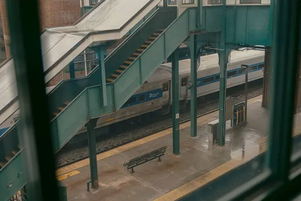 Platform Poughkeepsie Train Station Poughkeepsie New York Telifsiz Stok Fotoğraflar