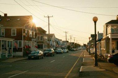 Highland Avenue at sunset in Hampton Beach, New Hampshire clipart