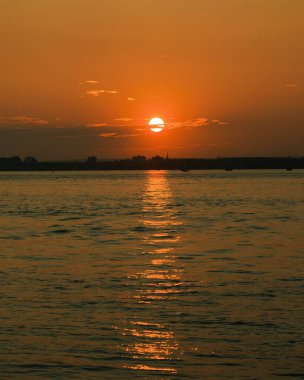 Red Hook, Brooklyn, New York 'ta gün batımı manzarası