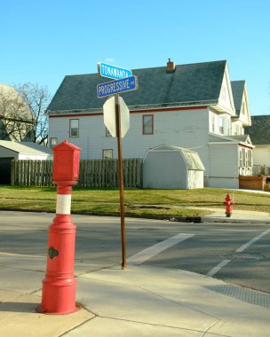 The intersection of Tonawanda Street & Progressive Avenue in Riverside, Buffalo, New York clipart