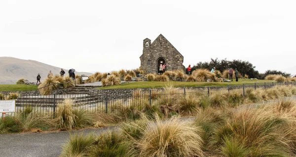 Tekapo Nya Zeeland April 2023 Kyrkan Den Goda Herden Stranden — Stockfoto