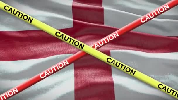 Bandiera Nazionale Inglese Con Prudenza Animazione Nastro Questione Sociale Nel — Video Stock