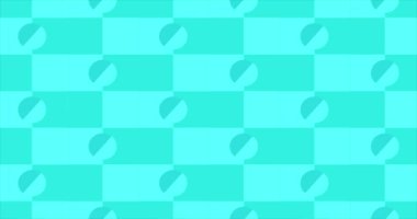 Geometrik Desen Animasyonlu Mavi Soyut Arkaplan. Çember Süsleme Arkaplanı.