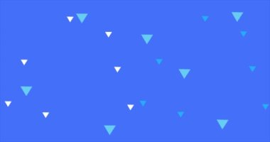 Üçgen parçacık canlandırması ile mavi arkaplan.